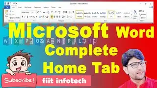 Microsoft Word Complete Home Tab | Full home Tab Tutorial | #fiit infotech | fiit institute