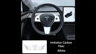 Tesla Model 3/Y Steering Wheel Control Panel Carbon Fiber Cove Installation Tutorial - Marnana
