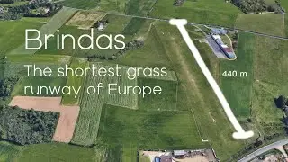 Glider outlanding on the shortest grass runway of Europe ! Brindas