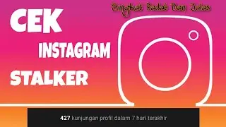 Cek stalker instagram Tanpa masukkan Password | Cek Stalking instagram | Singkat dan jelas
