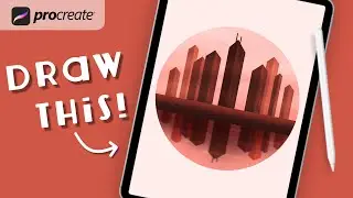 Procreate Step by Step Tutorial - Sunset Skyline - Draw With Me - iPad Art