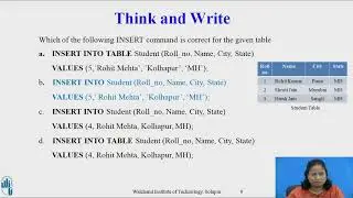 Data Manipulation Language - INSERT Command