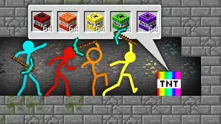 Minecraft VS Stickman ~ RAINBOW TNT INVENTORY Stick Man Animasi vs Minecraft Cartoon