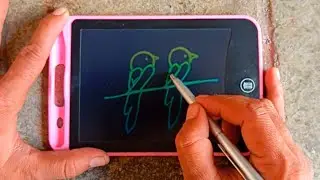 How to draw two birds sitting on tree with numbers & words
