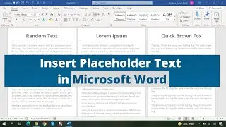 MS Word: Quickly Add Random Text and Lorem Ipsum to Your Document