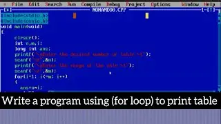 Write a program using for loop to print tables (sindh board practicals)