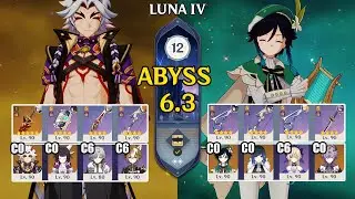 C0 Arataki Itto Lunar Crystallize & C0 Venti Overvape | Spiral Abyss 6.3 | Genshin Impact 【原神】