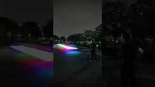 A rainbow road at night! Come use 