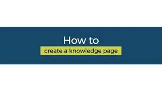 How to create a knowledge page