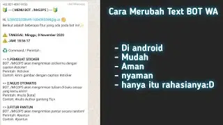 🔴 CARA EDIT TEXT BOT WHATSAPP