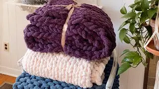 Making Chunky Knit Blanket