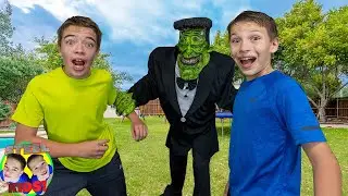 Frankenstein Sneak Attack! He Followed Us Through The Mystery Portal! | Steel Kids