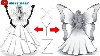 How To Draw A Princess Girl With Wings | Beautiful Girl Drawing | Pencil Sketch