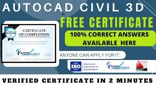 AutoCAD Free Certificate | AutoCAD Civil 3D Free Certification | Professional Certificate for Resume