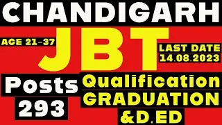 JBT POSTS CHANDIGARH I JBT CHANDIGARH RECRUITMENT 2023 I JBT NOTIFICATION CHANDIGARH I #jbtcoaching