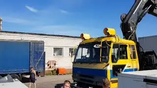 Манипулятор.грузим генератор в фуру.