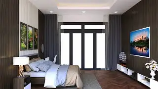 Sketchup Bedroom Interior Build house + Vray Render sketchup
