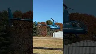 Robinson R44 N255LC departing Hampton Airfield, Hampton NH on October 25th 2024.