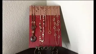 طريقة سهلة ومميزة لعمل حامل اكسسوارات خشبي necklaces holder