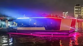 Ночной вид электросудна "Шмелевка", 2024