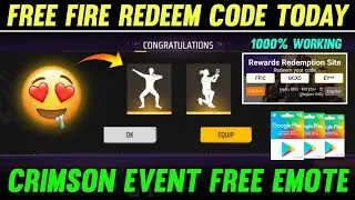Free Emote Redeem Code Today 🥳 | Project Crimson Event Free Emote 😍 | Free Fire New Event