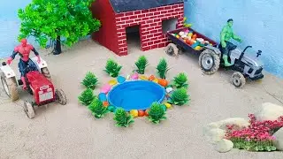 Diy mini tractor making water pond | mini tractor water pump project  | @KeepVilla