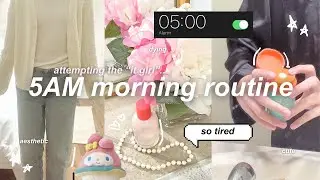 attempting the viral *THAT GIRL* 5AM MORNING ROUTINE 🌅 ☁️ productive, realistic, chill