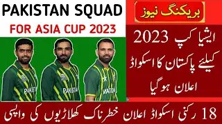 Pakistan Announced 18 Members Squad For Asia Cup 2023 - Some Big Players Comeback In Pakistan Team -