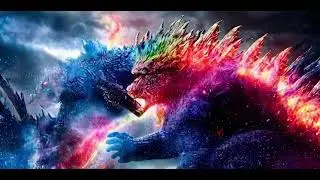 Rainbow Godzilla and blue Godzilla 2