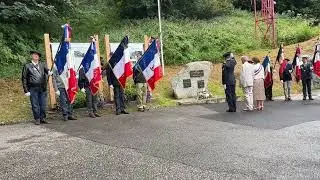 Dépôt de gerbe lors de la cérémonie des  80 ans de la libération des Houches