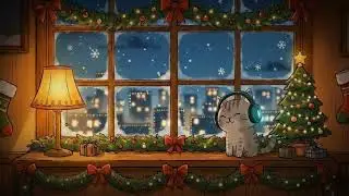 Lo-Fi Cat: Christmas Window ❄️🎄 | Cozy Holiday Beats to Relax & Study