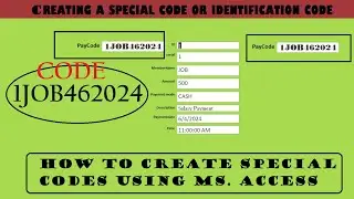 How to create Special Code to Identify a record or Transaction in a database using Microsoft Access