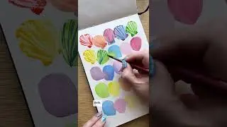 Watercolor sketchbook idea: abstract seashells