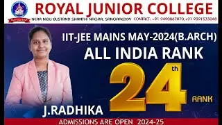 IIT-JEE 2024 Ranks, EAPCET-2024 Ranks & IPE State Results-2024@krupanidhiroyaljrcollege