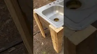 Thrift store wash basin and leftover lumber. Making homesteading easier #homestead #diy