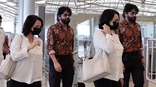 Akkineni Nagarjuna & Amala Spotted @ Hyderabad Airport | Manastars