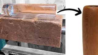 How does a Glass Insert fit into an Old Beam Vase? - Woodturning
