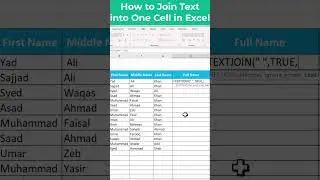Combine Multiple Cell Data into One in Ms Excel  #excel #excelfunction #shortsfeed