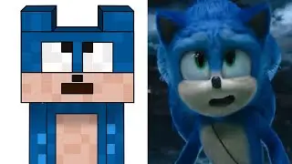 Sonic the Hedgehog 2 but in Minecraft Style Drawing Meme