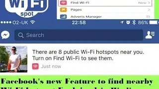 Facebook's new feature | Find nearby free Wifi HotSpot in IOS app | Live demo