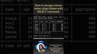 How to rename columns in MySQL | rename columns using Aliases| rename columns