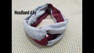 Buat bando / Headband Dewasa Dari Kaos Lama # DIY Turban Headband From Knit Fabric