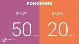 50 / 20 Pomodoro Timer || No music - Study for dreams - Deep focus - Study timer