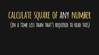 Shortcut To Find Square Of Any Number | Back2Basics