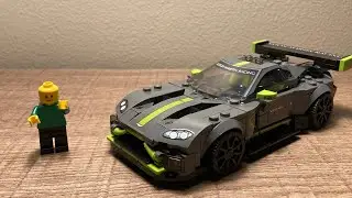 Lego Man builds an Aston Martin