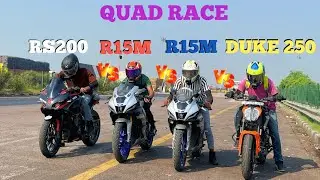 RS200 VS R15M VS R15M VS DUKE 250 || DRAG RACE ||  🔥 UNEXPECTED RESULT