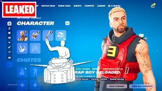 NEW Eminem Rap Boy Fortnite Skin, Emote and All Bundle Cosmetics early showcase