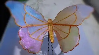 Polymer clay jewelry butterfly tutorial. Transparent DIY Polymer clay + UV resin. Easy Tutorial