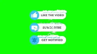 subscribe button like the video button get notified button green screen || No-copyright