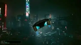 Cyber punk 2077 Dreaming fly at Night City
